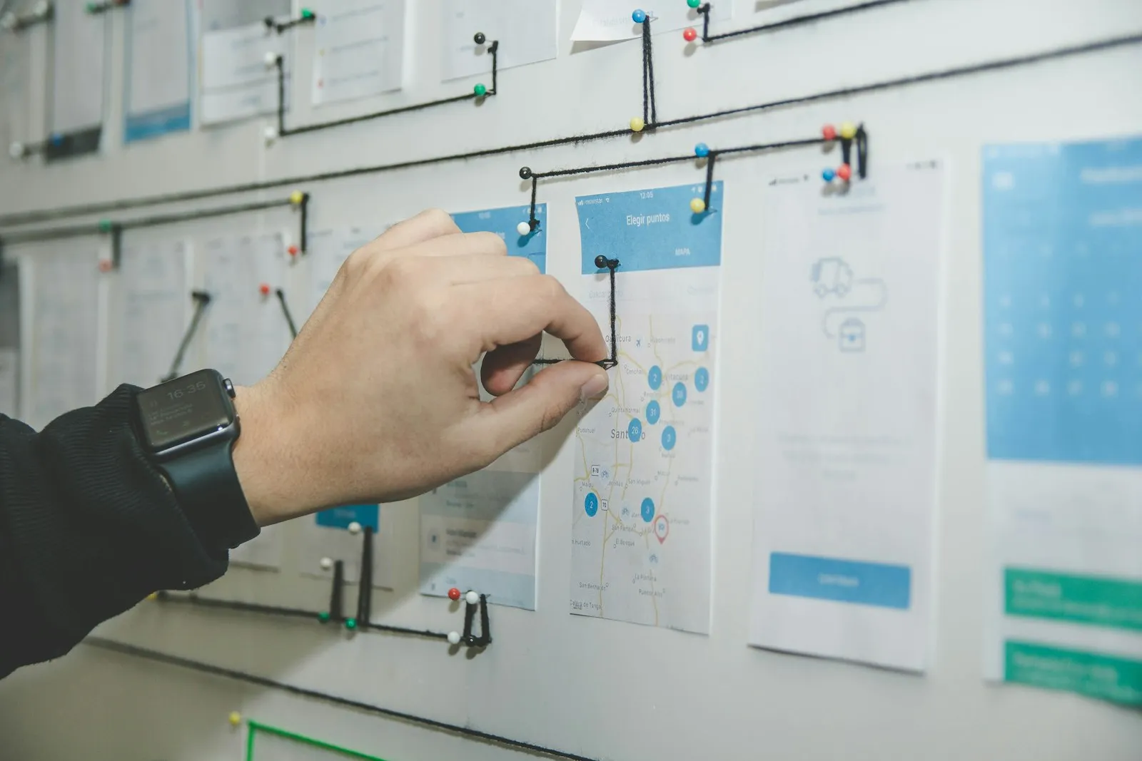 Reviewing charts on a planning board